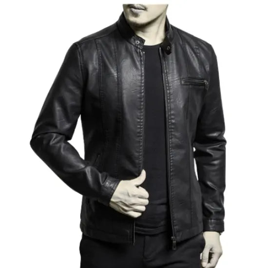 The Custom Minimalist Café Racer Leather Jacket image 0